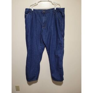 Real ranch workwear Carpenter Jeans Men 42x32 Blue Flannel Lined Work Pants